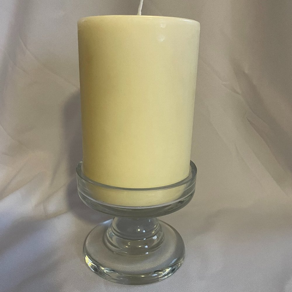 Crate & Barrel 4"x6" ivory pillar candles - set of 2